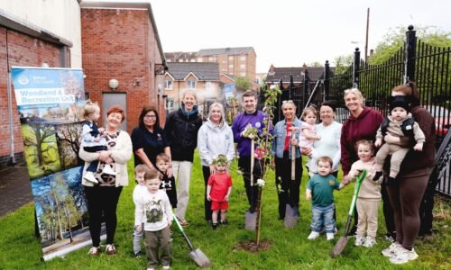 GOING GREEN: Children and parents from Ardoyne Community Centre Nursery