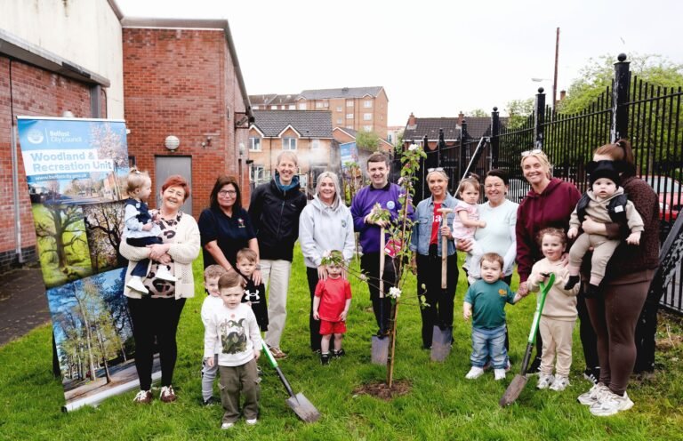 GOING GREEN: Children and parents from Ardoyne Community Centre Nursery