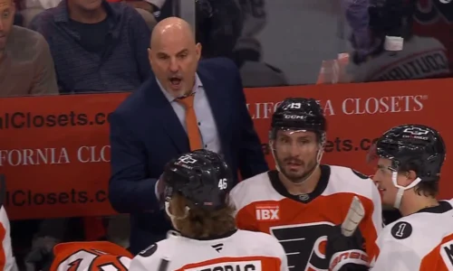 Rick Tocchet loses it and humiliates his star player in front of the crowd
