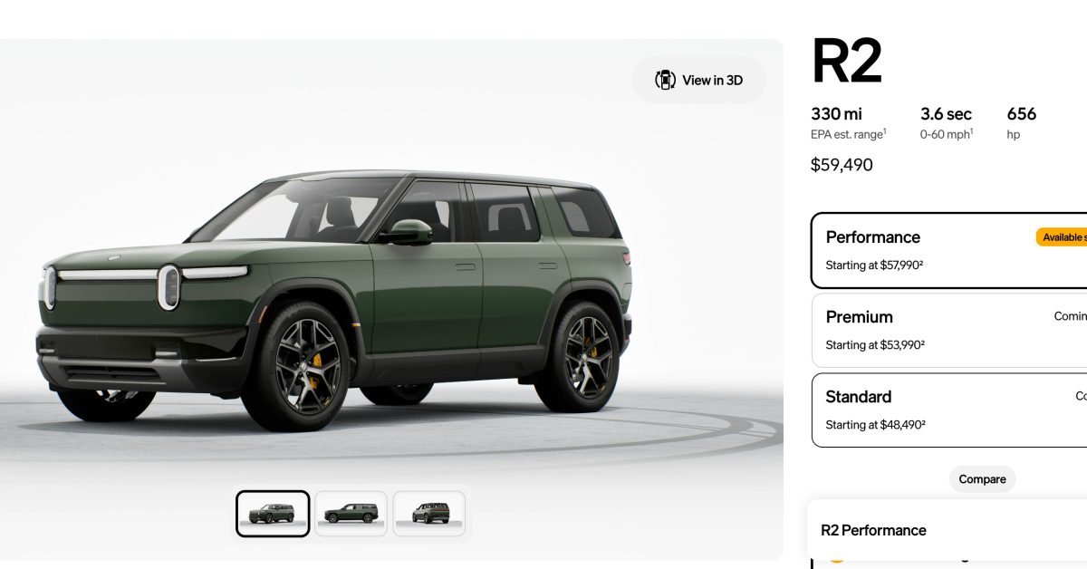 Rivian opens R2 configurator: here are all the options and pricing