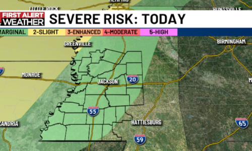 Scattered Thunderstorms Expected Across Central Mississippi