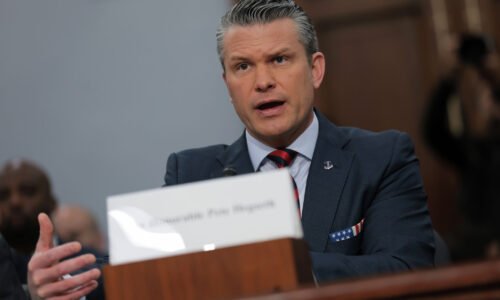 Defense Secretary Pete Hegseth testifies during a House Committee on Appropriations, Subcommittee on Defense hearing on May 12. Hegseth was announced as the West Point commencement speaker on Friday.