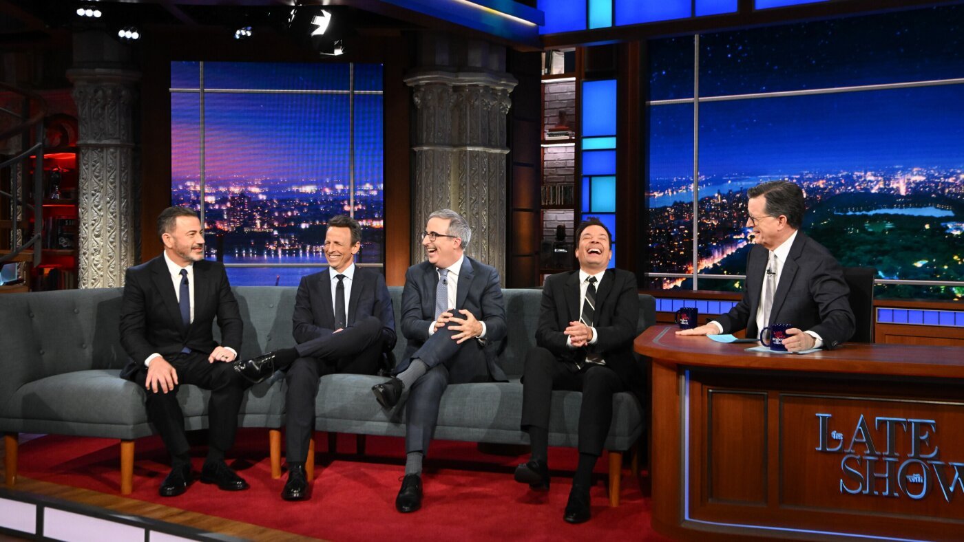 Stephen Colbert and late night hosts strike again as his show nears finale : NPR