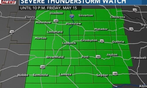Storms moving across South Plains