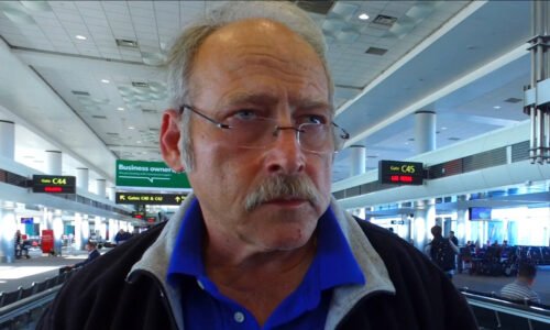 Benjaman goes through the Denver Airport in The Many Lives of Benjaman Kyle