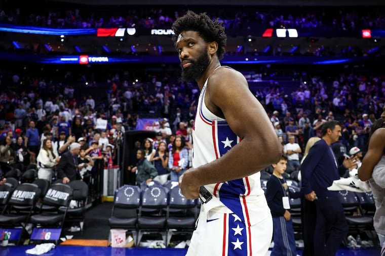 Joel Embiid scored 24 points in the Sixers' 144-114 loss to the Knicks in Game 4 of their second-round series.