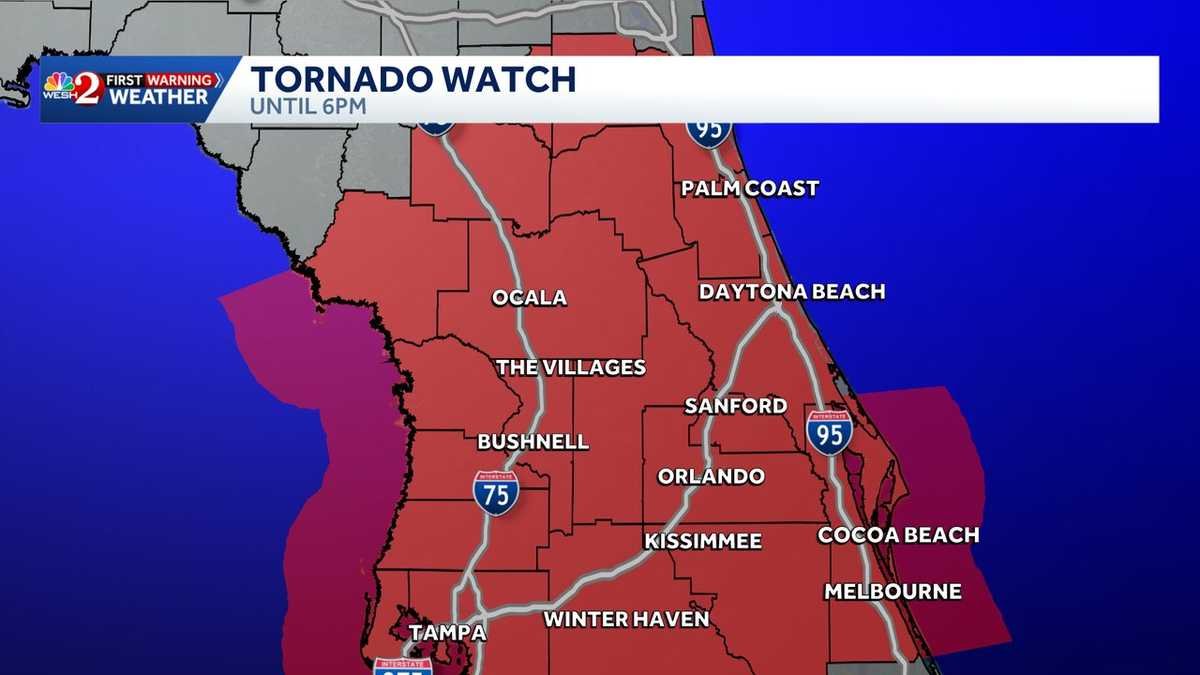 Tornado watch issued for Central Florida as front moves