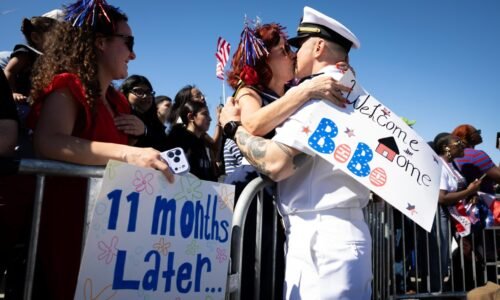 USS Ford finally comes home : NPR