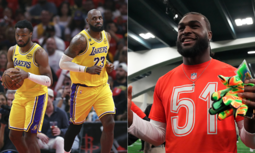 WATCH: Bronny James Lookalike Will Anderson Jr. Helps Up LeBron James Courtside After Lakers Star Hits The Floor