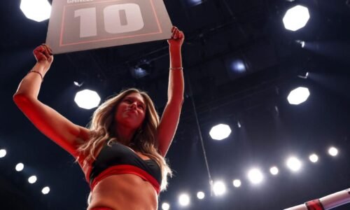 Ring girl during Netflix's Canelo vs Crawford - Fight Night