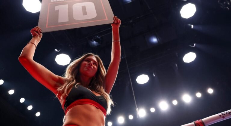 Ring girl during Netflix's Canelo vs Crawford - Fight Night