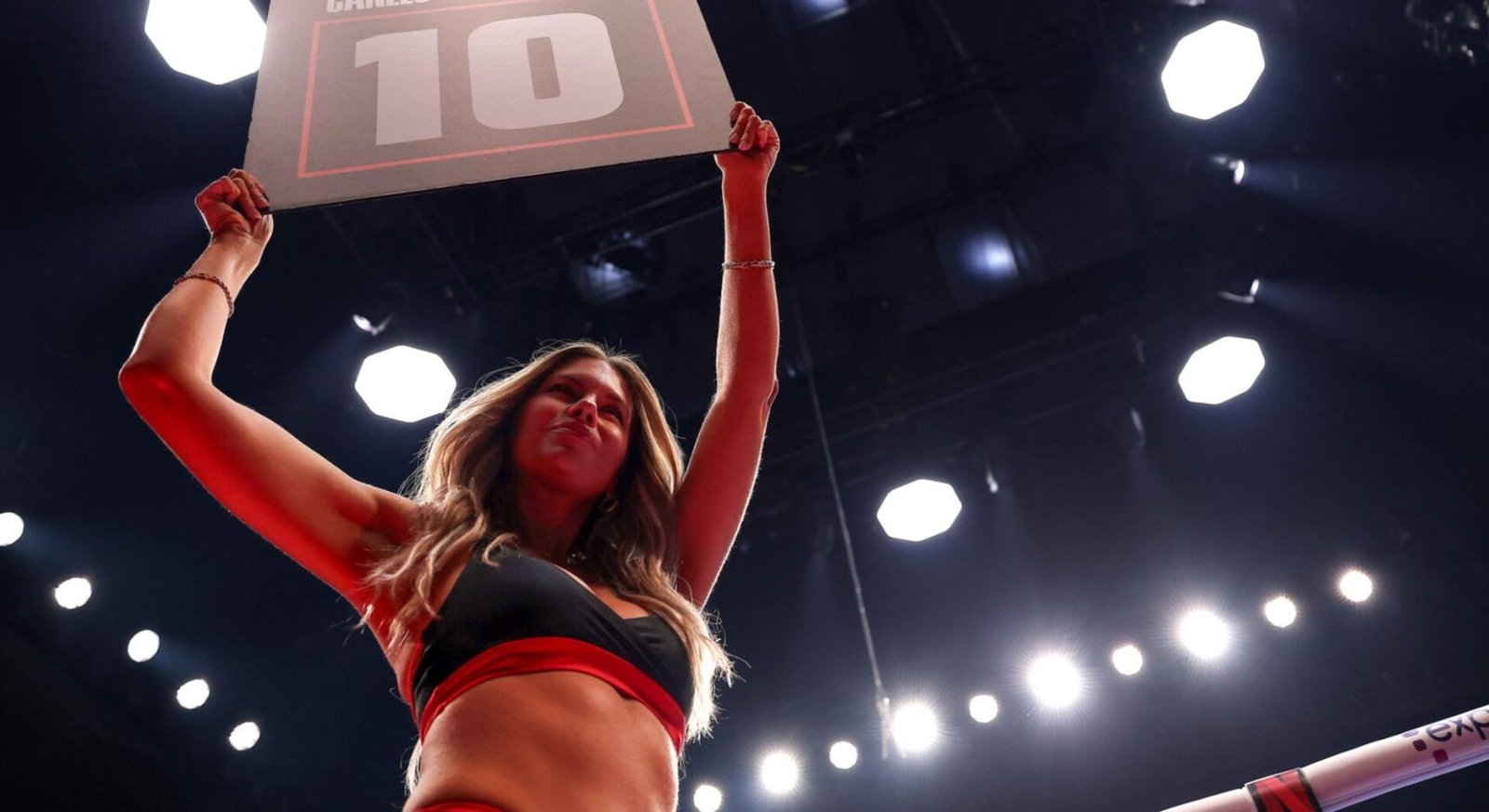 Ring girl during Netflix's Canelo vs Crawford - Fight Night