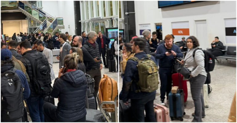 cancelamento de voo da Latam deixa passageiros sem atendimento