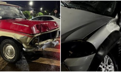 Acidente entre caminhonete e picape deixa homem ferido em Santa Helena