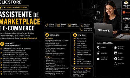 Clicstore contrata Assistente de Marketplace e E-Commerce