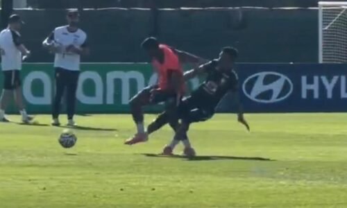 Endrick sofre entrada dura de Casemiro no segundo dia de treinos da seleção brasileira para Copa do Mundo de 2026