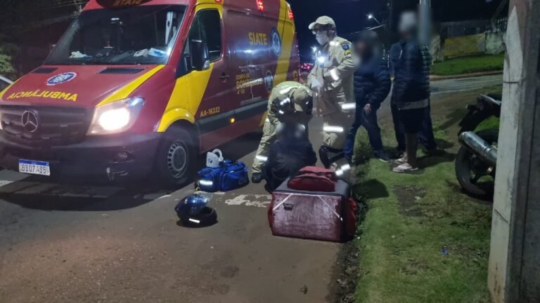 Entregador fica ferido em acidente na região Norte