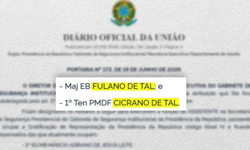 GSI nomeia "fulano" e "cicrano" ao publicar portaria oficial