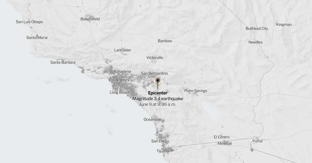 Map: 3.4-Magnitude Earthquake Shakes Southern California