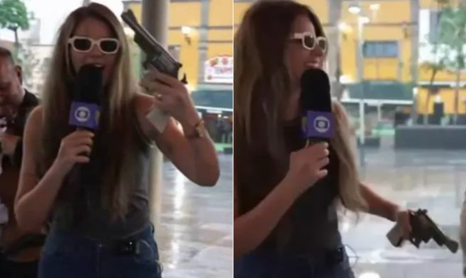 Repórter brasileira viraliza após 'ganhar' revólver de grupo de mariachis durante cobertura da Copa do Mundo no México; vídeo