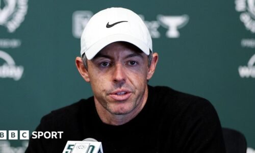 Rory McIlroy speaks to reporters before the Memorial Tournament