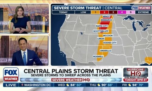 Severe storms to reignite over Plains from North Dakota to Texas with more large hail possible | Latest Weather Clips