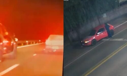 Vídeos mostram mulher furtando carro que foi deixado ligado e PM realizando tiros em perseguição
