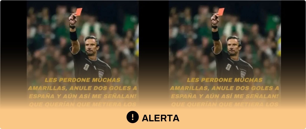A 22 de julio de 2026 no hay rastro de que el árbitro de la final del Mundial haya dicho que le perdonó muchas amarillas a Argentina y que anuló dos goles a España