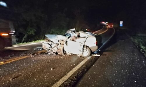 Colisão frontal entre carro e caminhão-tanque deixa um morto na BR-277, em Nova Laranjeiras