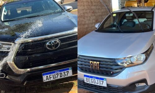 Duas caminhonetes são furtadas de residência durante a madrugada em Anahy