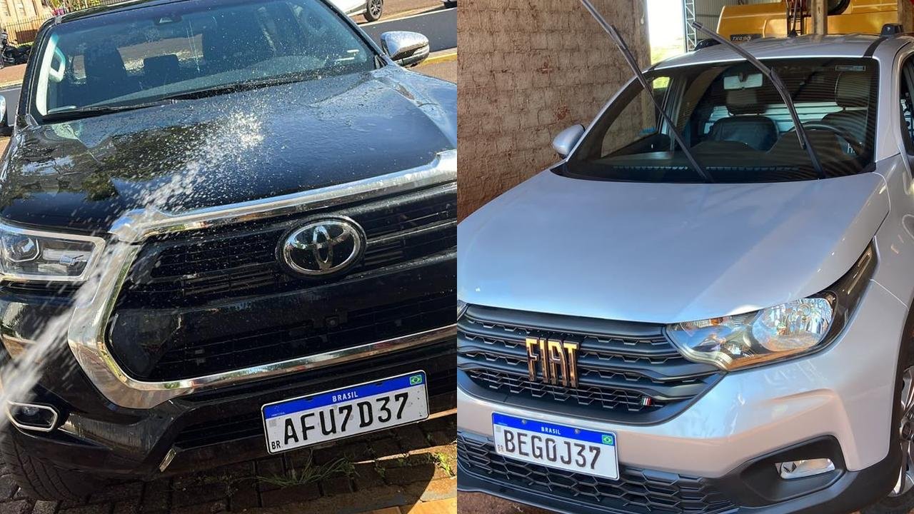 Duas caminhonetes são furtadas de residência durante a madrugada em Anahy