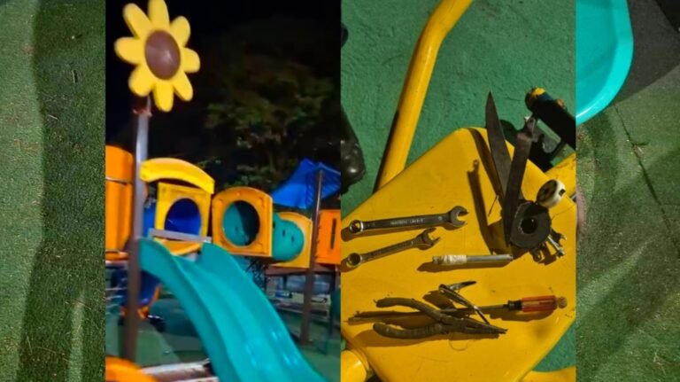 Homem é preso ao furtar peças de parquinho infantil em Cascavel