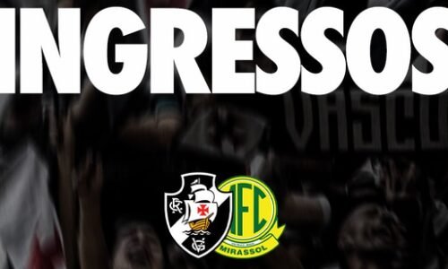 Informações sobre ingressos para Vasco x Mirassol