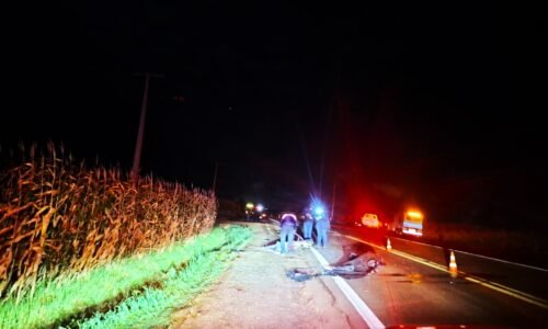Motociclista morre em grave colisão frontal na PR-495, em Medianeira
