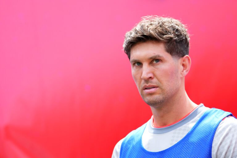 TAMPA, FLORIDA - JUNE 06: John Stones of England looks on prior to the international friendly match between England and New Zealand at Raymond James Stadium on June 06, 2026 in Tampa, Florida. (Photo by Rich Storry/Getty Images) (Juventus links)