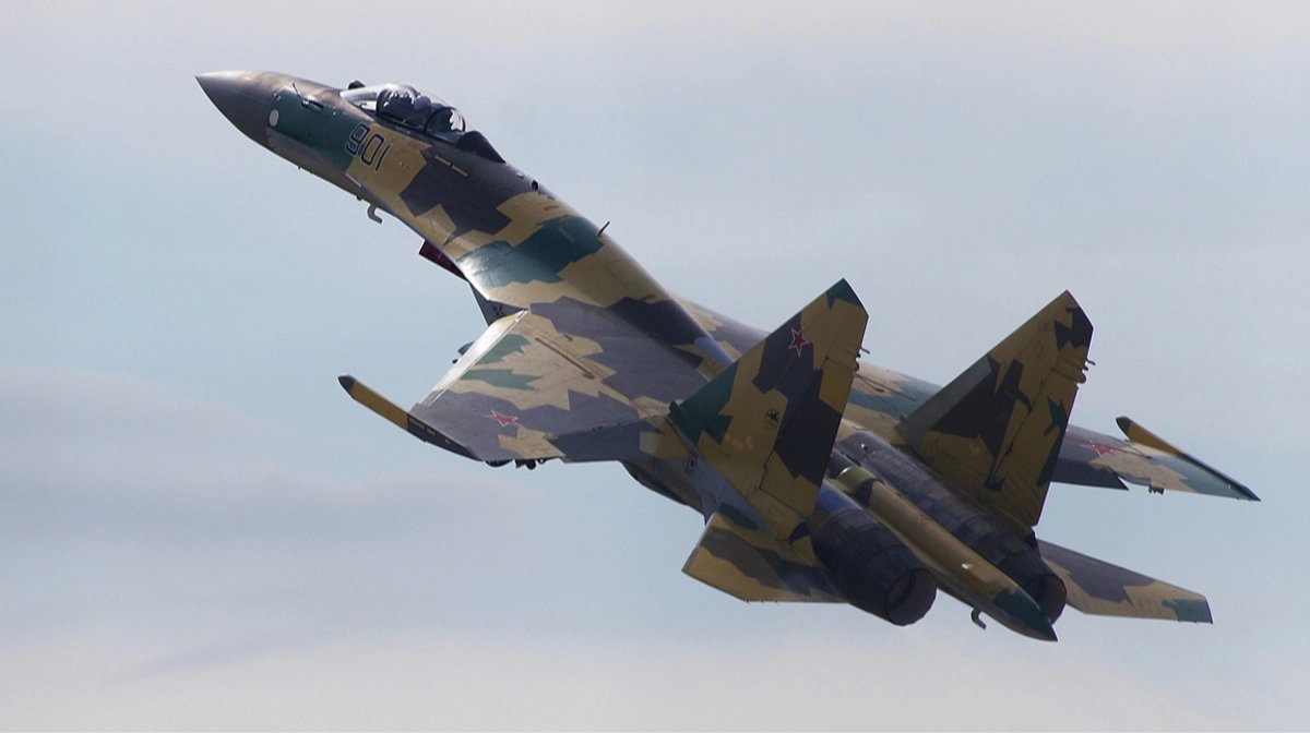 Ukrainian military releases footage of downed Russian Su-35 fighter burning after shootdown