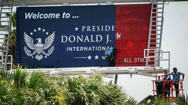United Airlines to offer free flight changes to avoid Trump-named airport