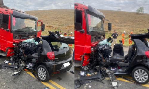Colisão frontal entre caminhão e carro deixa casal morto na BR-116, em MG; filho está em estado grave