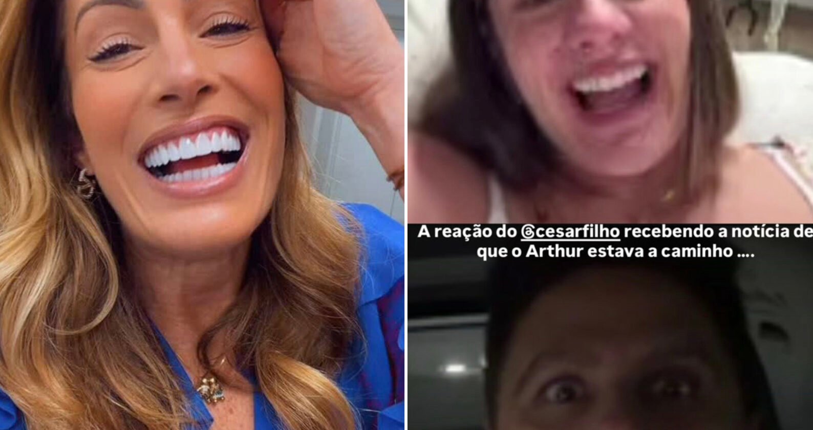 Elaine Mickely mostra reação de César Filho ao saber do nascimento do neto Arthur; veja