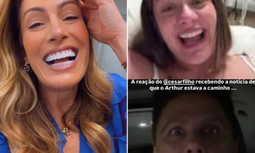 Elaine Mickely mostra reação de César Filho ao saber do nascimento do neto Arthur; veja