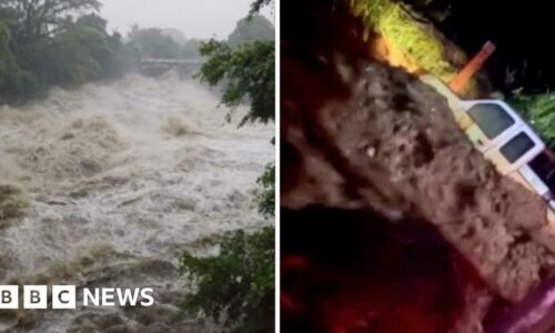 Flood sweeps vehicle away in Hawaii after Hurricane Lala