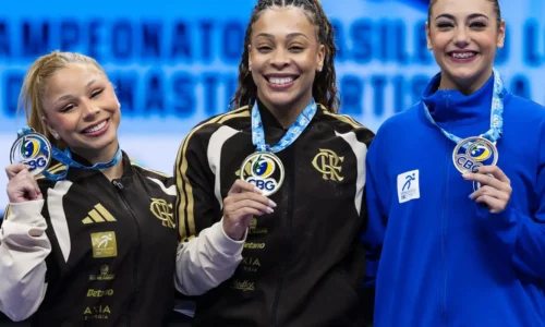 Lorrane Oliveira e Caio Souza são ouro no Brasileiro de Ginástica