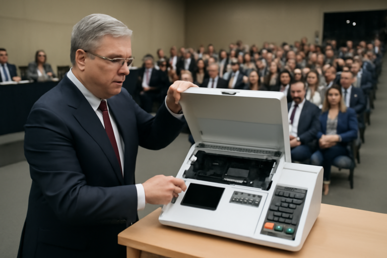 Ministro Nunes Marques destaca transparência ao abrir urnas eletrônicas no TSE em Brasília