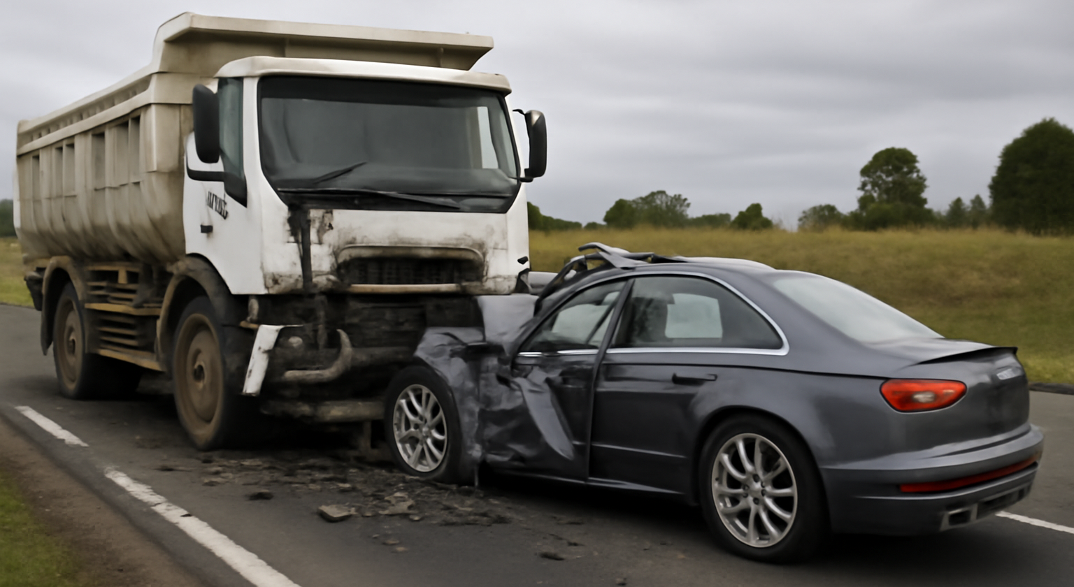 Imagem ilustrativa de motorista Audi morre colisão entre carro e caminhão na PR-090
