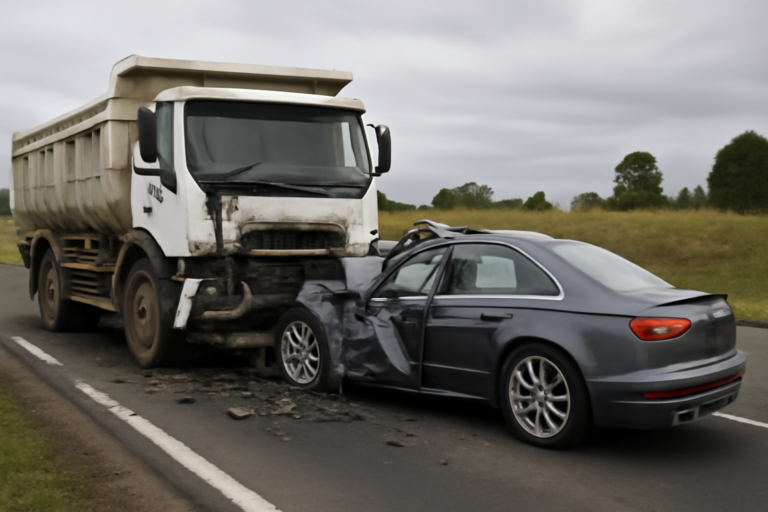 Imagem ilustrativa de motorista Audi morre colisão entre carro e caminhão na PR-090