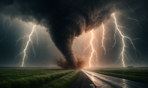 Imagem representando Paraná em alerta tempestades após tornado com ventos fortes e raios