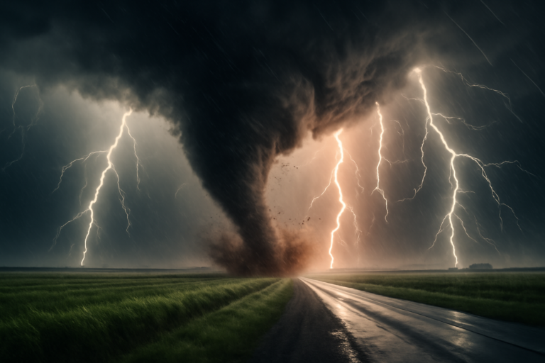 Imagem representando Paraná em alerta tempestades após tornado com ventos fortes e raios