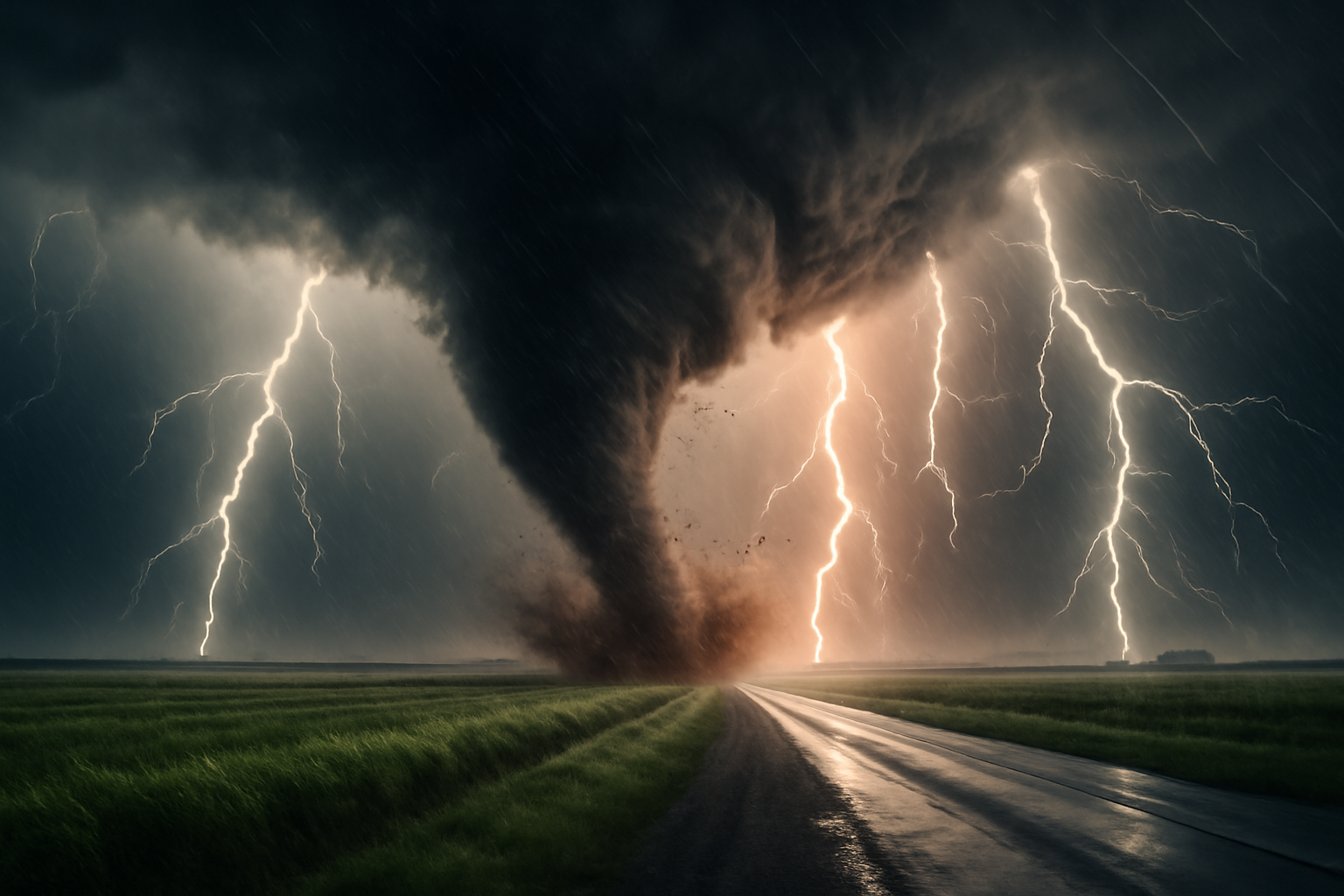 Imagem representando Paraná em alerta tempestades após tornado com ventos fortes e raios