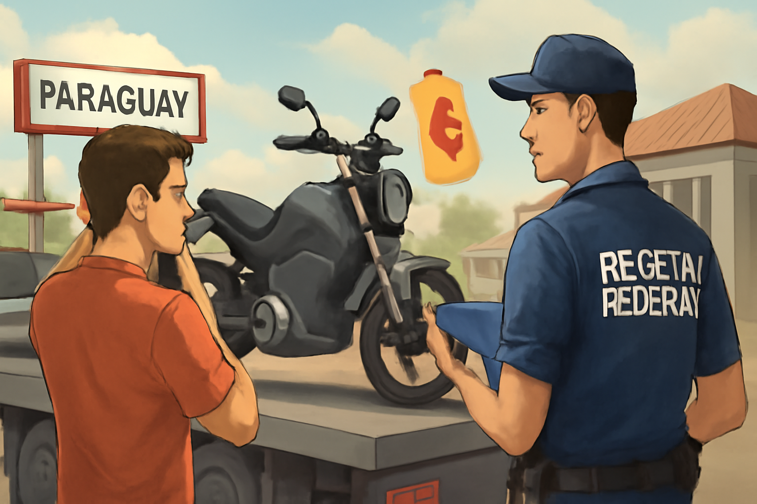 Ilustração sobre mudança fiscalização Paraguai dobra preço motos elétricas importadas