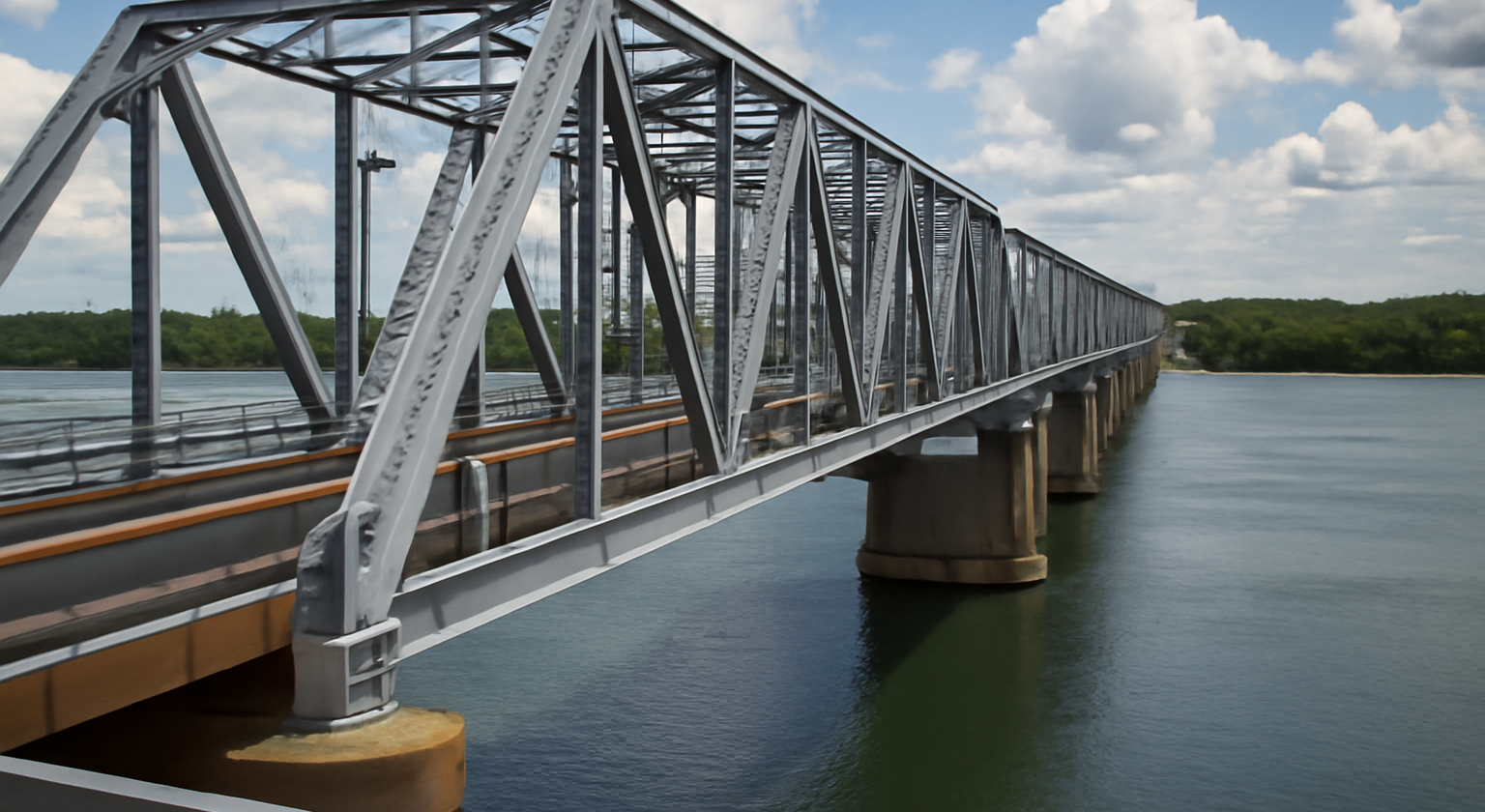 Imagem horizontal da revitalização da Ponte Ayrton Senna entre PR e MS